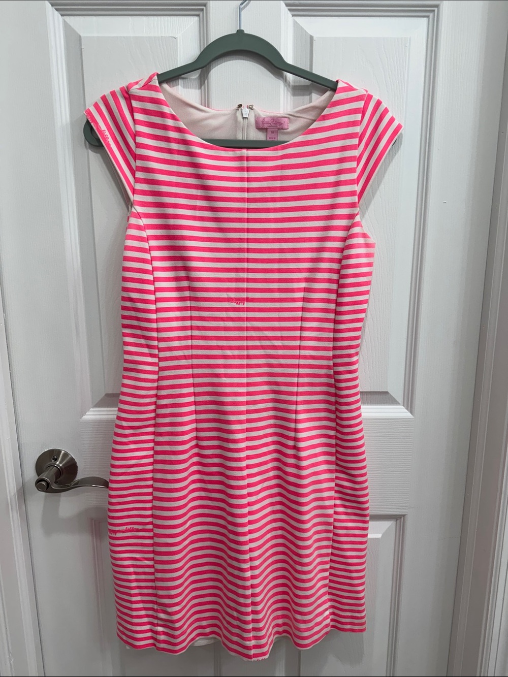 Lilly Pulitzer Pink and White Striped Cap-Sleeve Mini Dress